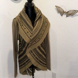 LOGO by Lori Goldstein oversized waterfall cardigan